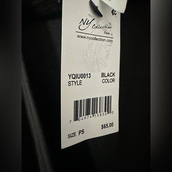 NY Collection Classic Black, Petite 3/4 Sleeve Belted Jumpsuit, Size Small NWT - Picture 9 of 13